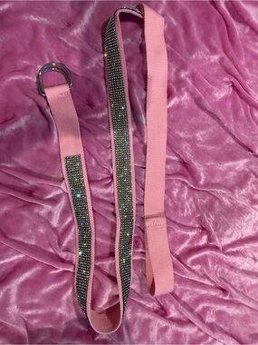 ASOS Pink Crystal-Trim D-Ring Belt